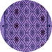 Round Machine Washable Abstract Purple Modern Area Rugs, wshabs4841pur