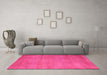 Machine Washable Abstract Pink Modern Rug in a Living Room, wshabs4842pnk