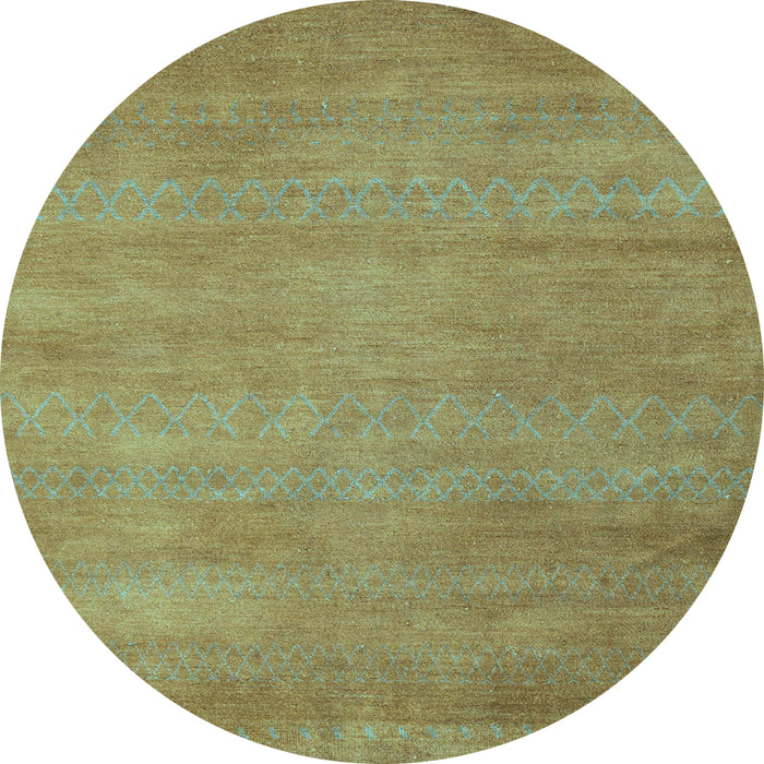 Round Abstract Light Blue Modern Rug, abs4842lblu
