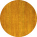 Round Abstract Yellow Modern Rug, abs4842yw