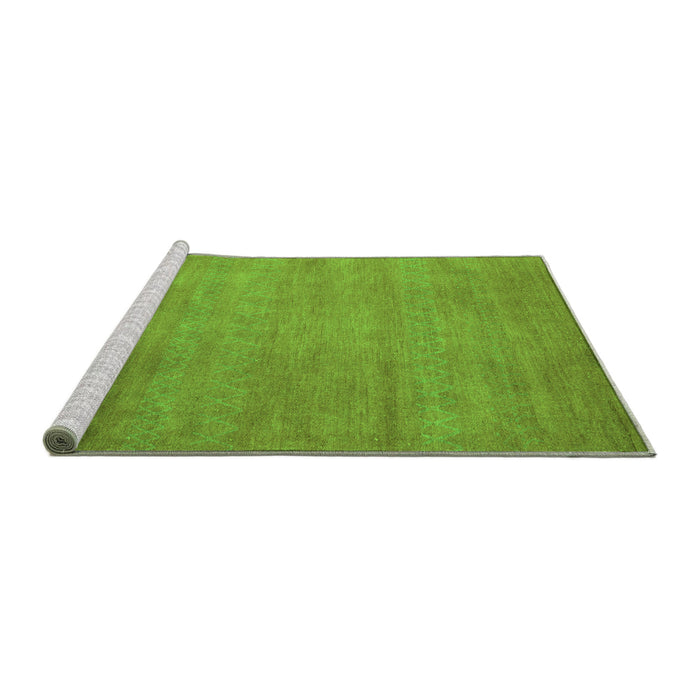 Sideview of Machine Washable Abstract Green Modern Area Rugs, wshabs4842grn