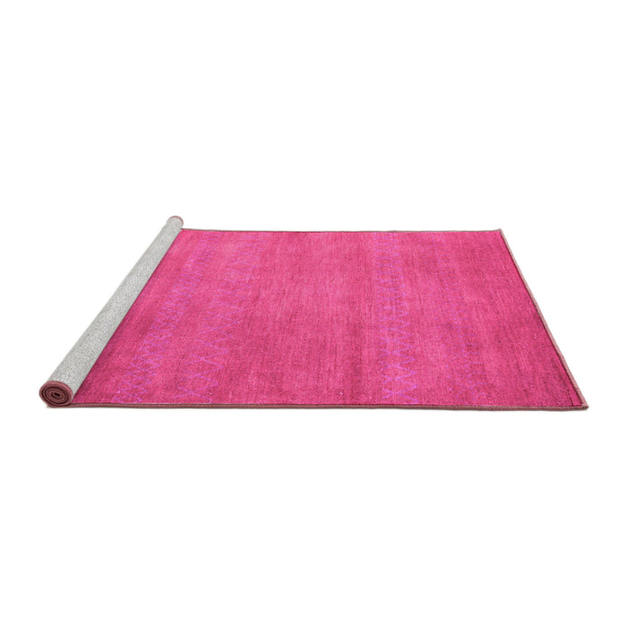 Sideview of Machine Washable Abstract Pink Modern Rug, wshabs4842pnk