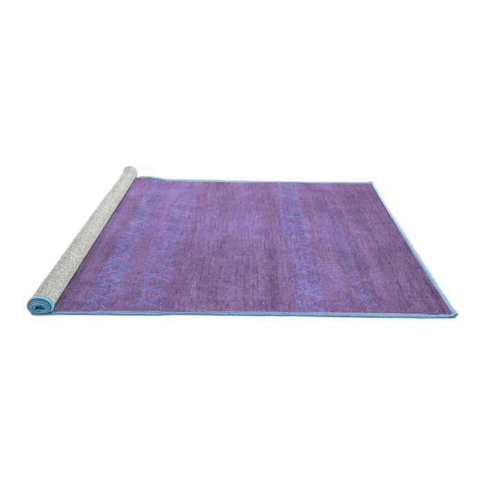 Sideview of Machine Washable Abstract Blue Modern Rug, wshabs4842blu