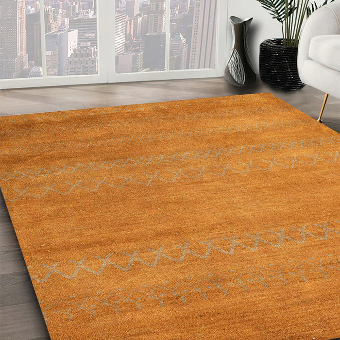 Abstract Orange Red Modern Rug in Family Room, abs4842