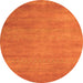 Round Machine Washable Abstract Orange Modern Area Rugs, wshabs4842org