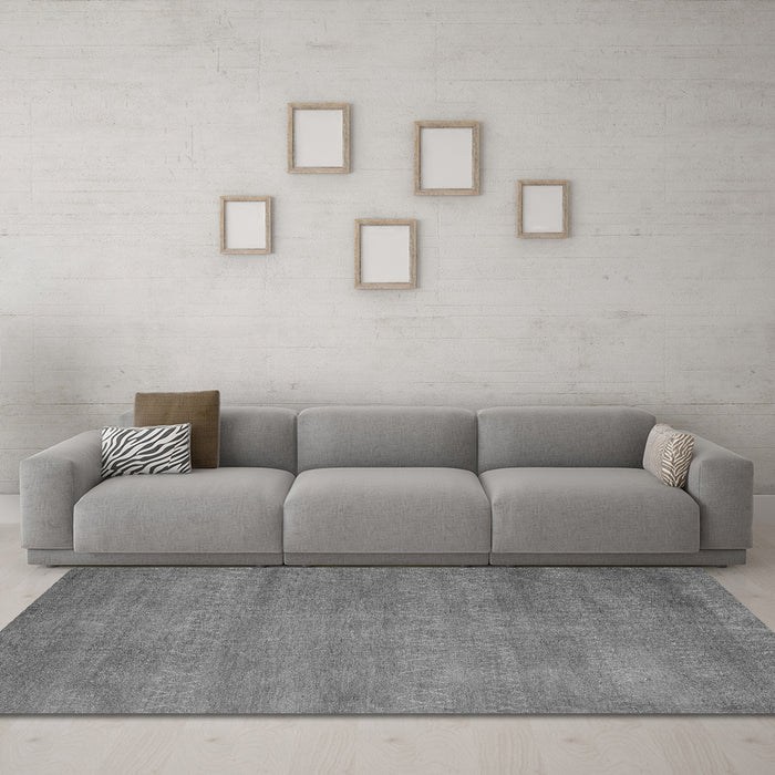 Machine Washable Abstract Gray Modern Rug in a Living Room,, wshabs4842gry