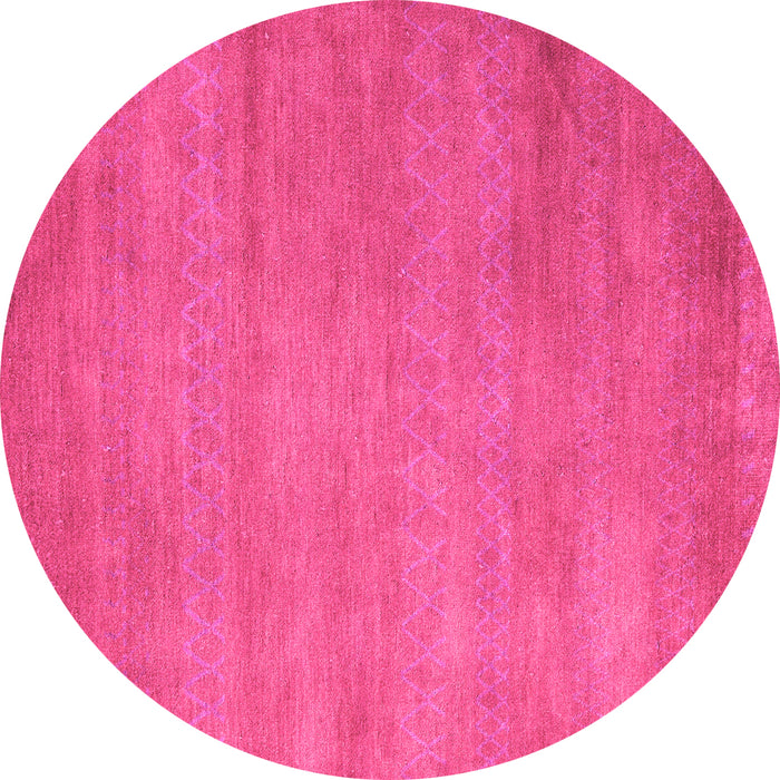 Round Abstract Pink Modern Rug, abs4842pnk