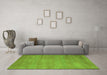 Machine Washable Abstract Green Modern Area Rugs in a Living Room,, wshabs4842grn