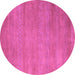 Round Abstract Purple Modern Rug, abs4842pur