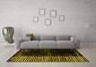 Machine Washable Abstract Yellow Modern Rug in a Living Room, wshabs4843yw