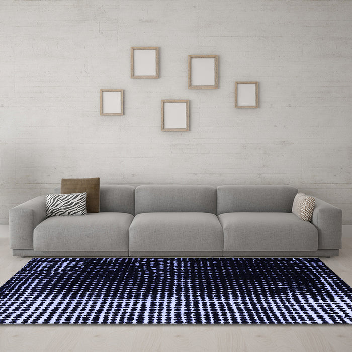 Machine Washable Abstract Blue Modern Rug in a Living Room, wshabs4843blu