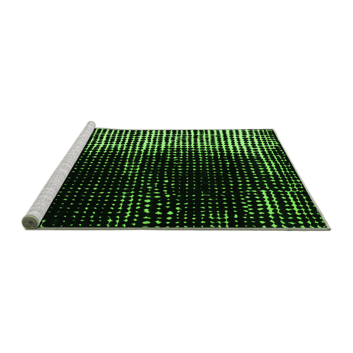 Sideview of Machine Washable Abstract Green Modern Area Rugs, wshabs4843grn