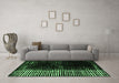 Machine Washable Abstract Emerald Green Modern Area Rugs in a Living Room,, wshabs4843emgrn