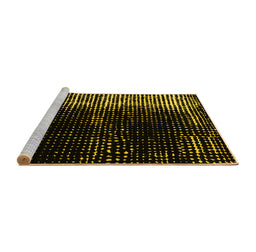 Sideview of Machine Washable Abstract Yellow Modern Rug, wshabs4843yw