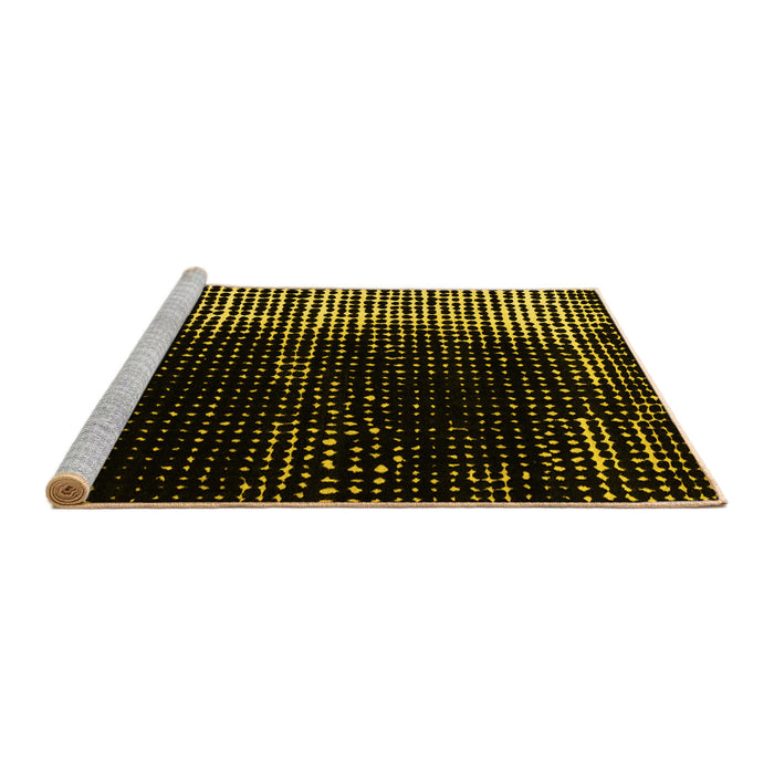Sideview of Machine Washable Abstract Yellow Modern Rug, wshabs4843yw