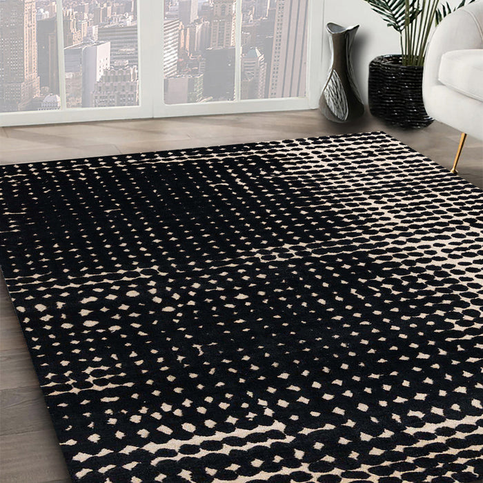 Abstract Sandstone Brown Modern Rug in Family Room, abs4843