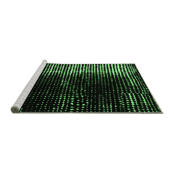 Sideview of Machine Washable Abstract Emerald Green Modern Area Rugs, wshabs4843emgrn