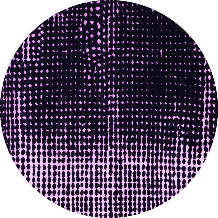 Round Machine Washable Abstract Purple Modern Area Rugs, wshabs4843pur