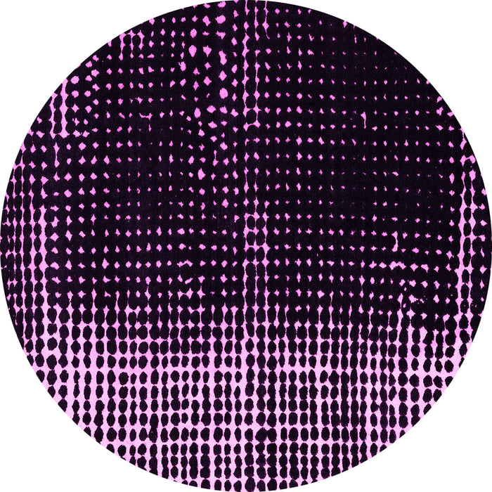 Round Machine Washable Abstract Pink Modern Rug, wshabs4843pnk