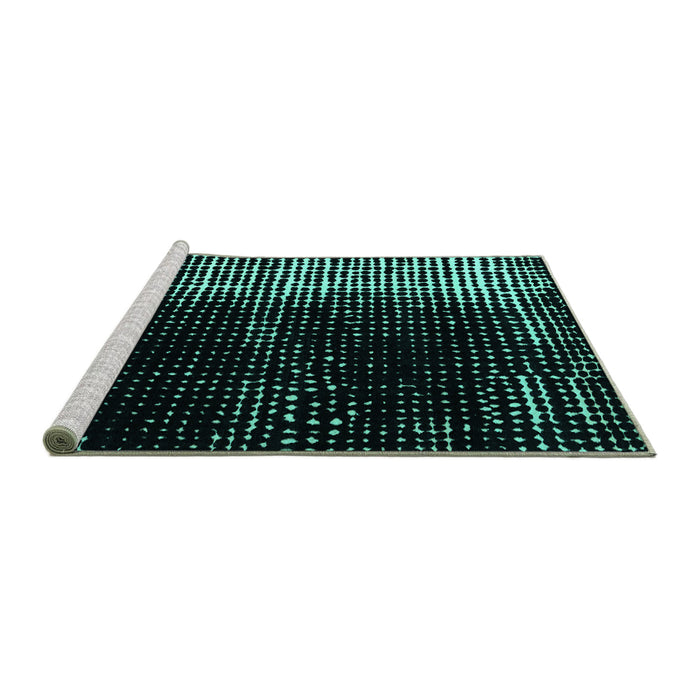 Sideview of Machine Washable Abstract Turquoise Modern Area Rugs, wshabs4843turq