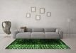 Machine Washable Abstract Green Modern Area Rugs in a Living Room,, wshabs4843grn