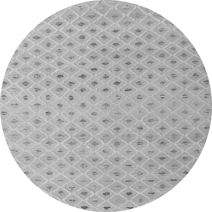 Round Machine Washable Solid Gray Modern Rug, wshabs4844gry