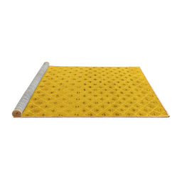 Sideview of Machine Washable Solid Yellow Modern Rug, wshabs4844yw