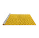 Sideview of Machine Washable Solid Yellow Modern Rug, wshabs4844yw