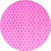 Round Machine Washable Solid Pink Modern Rug, wshabs4844pnk