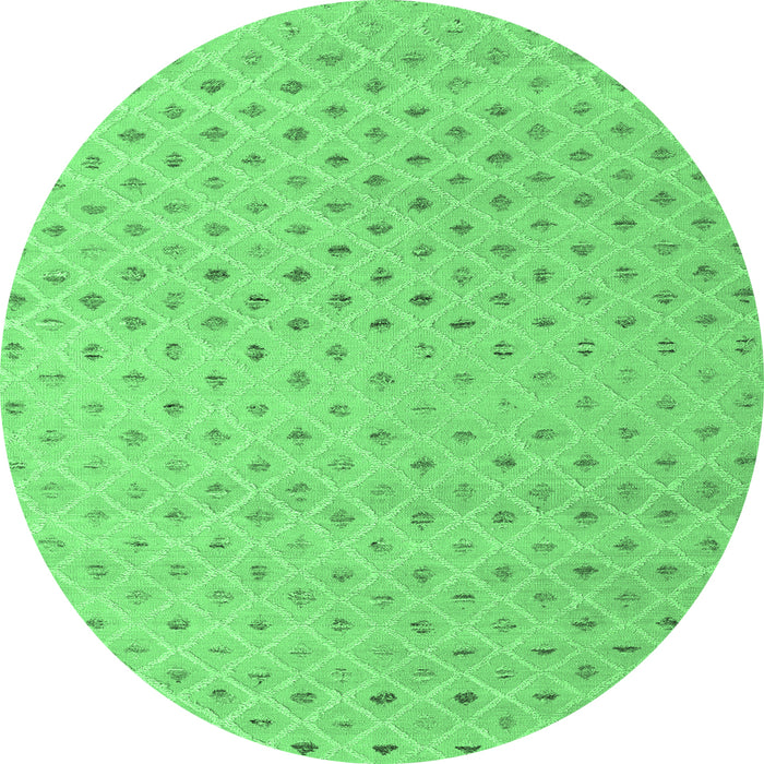 Round Machine Washable Solid Emerald Green Modern Area Rugs, wshabs4844emgrn