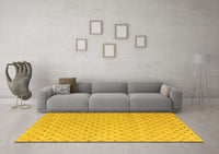 Machine Washable Solid Yellow Modern Rug, wshabs4844yw