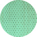 Round Solid Turquoise Modern Rug, abs4844turq