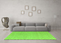 Machine Washable Solid Green Modern Rug, wshabs4844grn