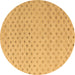 Round Machine Washable Solid Brown Modern Rug, wshabs4844brn