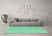 Machine Washable Solid Turquoise Modern Area Rugs in a Living Room,, wshabs4844turq