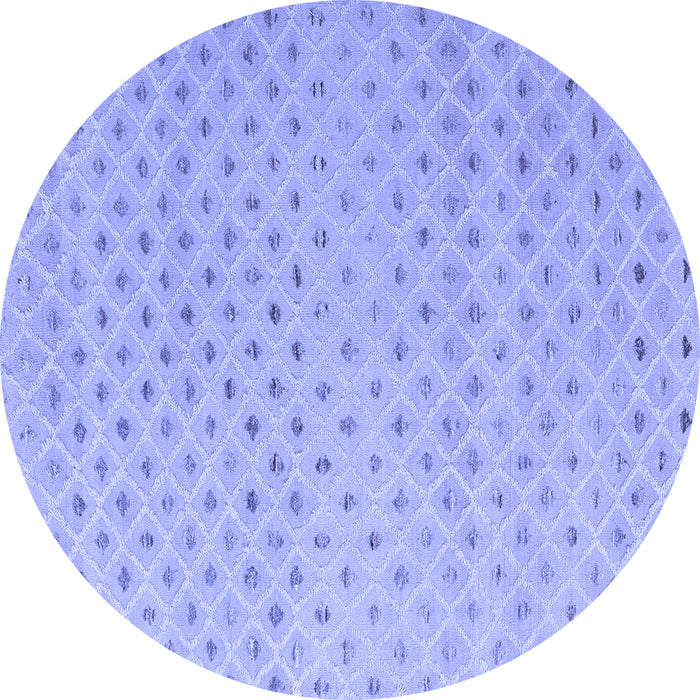Round Machine Washable Solid Blue Modern Rug, wshabs4844blu