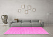 Machine Washable Solid Pink Modern Rug in a Living Room, wshabs4844pnk