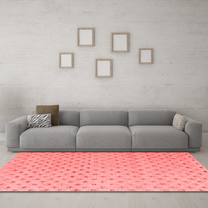 Modern Red Washable Rugs