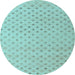 Round Solid Light Blue Modern Rug, abs4844lblu