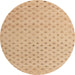 Round Abstract Yellow Solid Rug, abs4844