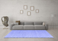 Machine Washable Solid Blue Modern Rug, wshabs4844blu