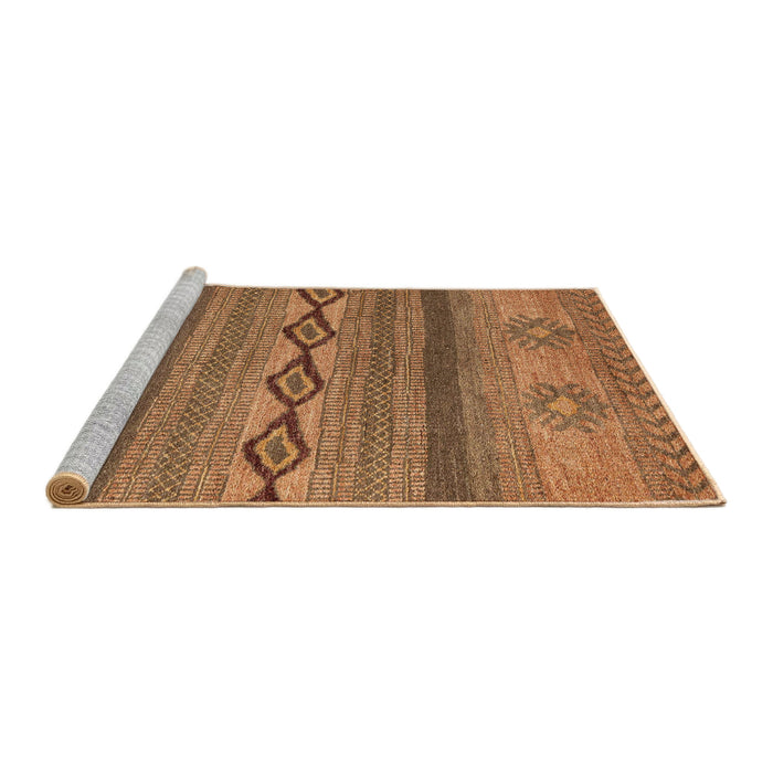 Sideview of Machine Washable Abstract Orange Rug, wshabs4845