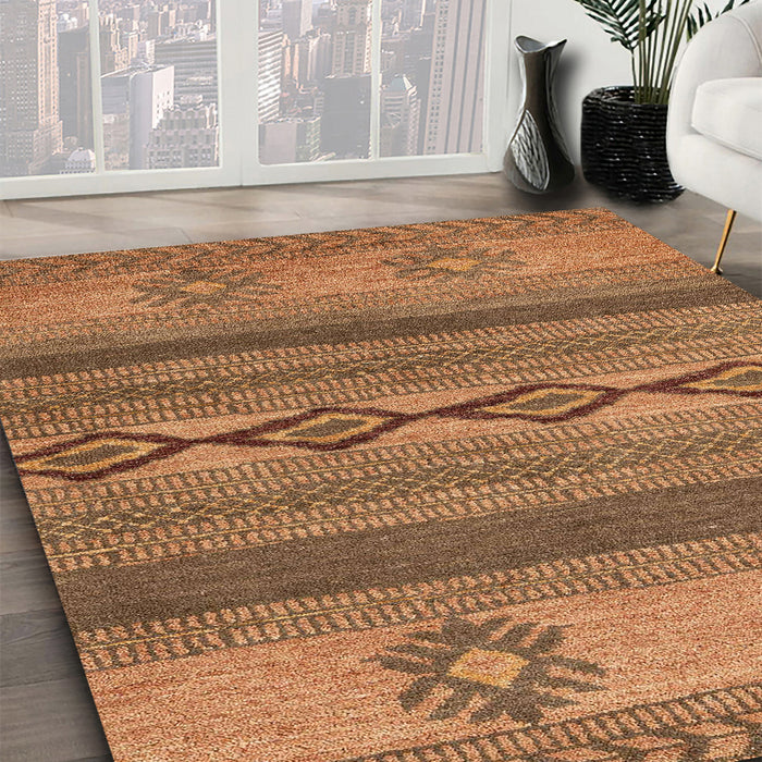 Machine Washable Abstract Orange Rug in a Family Room, wshabs4845