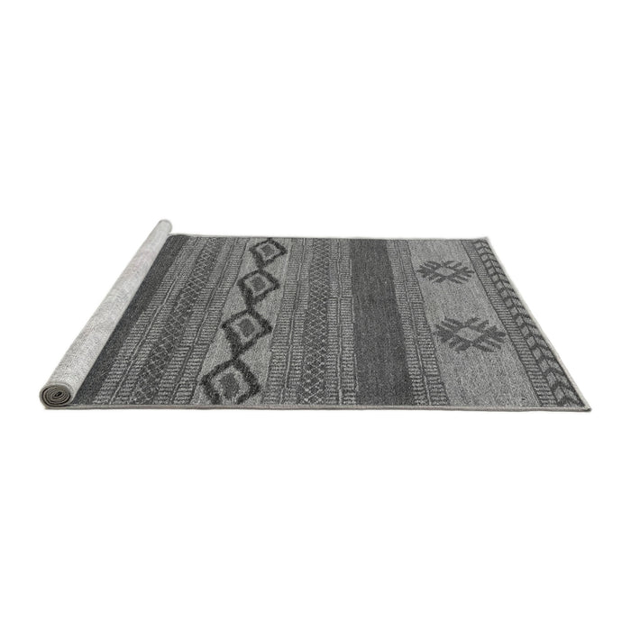 Sideview of Machine Washable Abstract Gray Modern Rug, wshabs4845gry