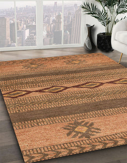 Abstract Orange Modern Rug in Family Room, abs4845