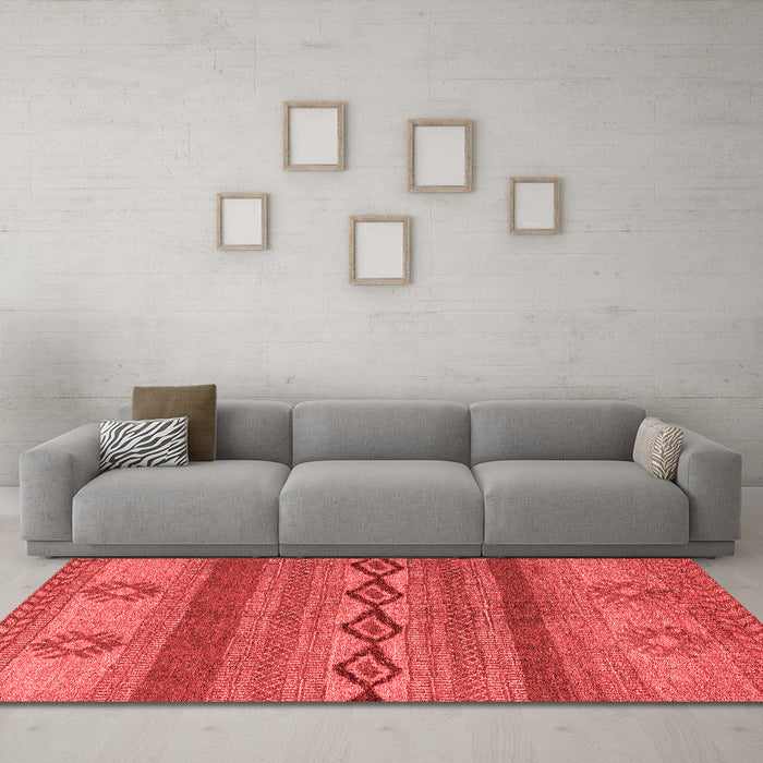 Modern Red Washable Rugs