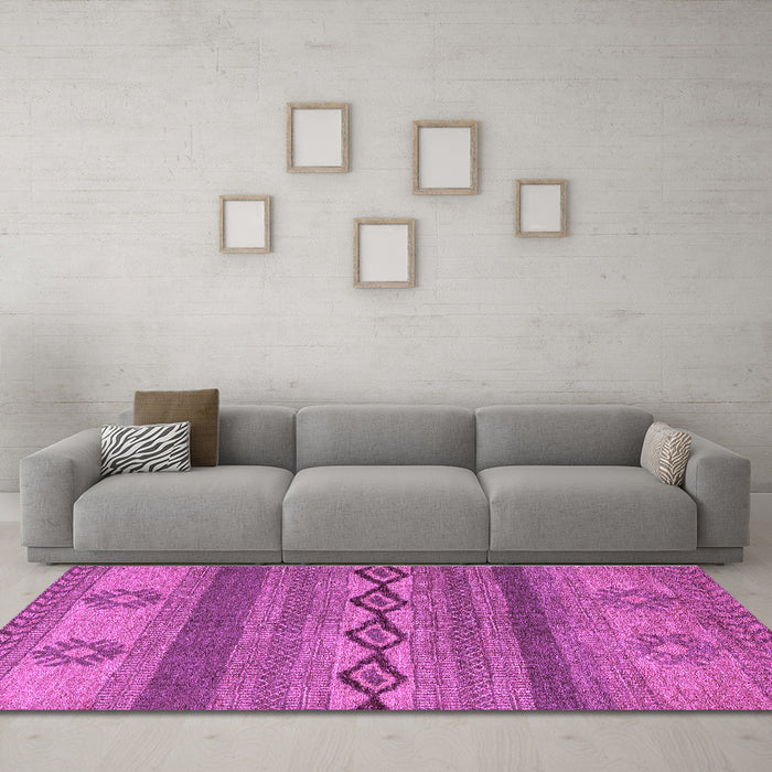 Machine Washable Abstract Purple Modern Area Rugs in a Living Room, wshabs4845pur
