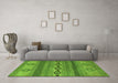 Machine Washable Abstract Green Modern Area Rugs in a Living Room,, wshabs4845grn