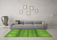 Machine Washable Abstract Green Modern Rug, wshabs4845grn