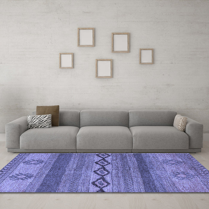 Machine Washable Abstract Blue Modern Rug in a Living Room, wshabs4845blu